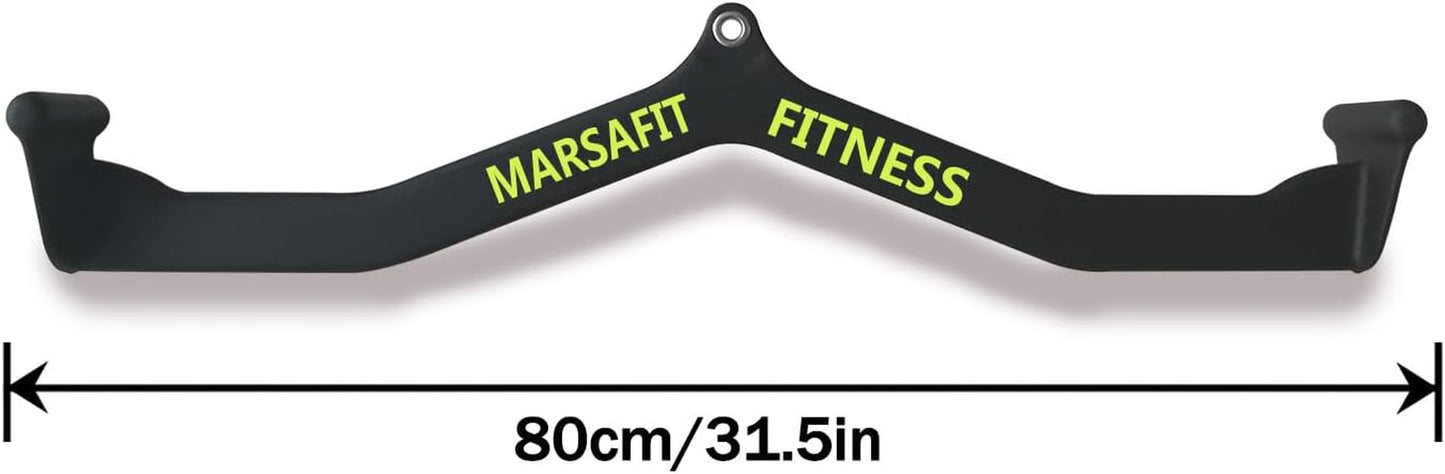 Home Gym Fitness Rowing T-Bar V-Bar Pulley Cable Machine Attachments, Bicep Curl Tricep Lat Pulldown Bar Back Strength Training Handle Grips Lat Pull down Bar Press down Exercises